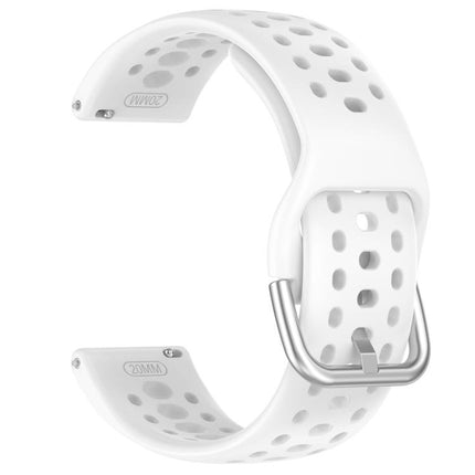 xDfind Silver Buckle Silicone Sport Watch Band, 20mm