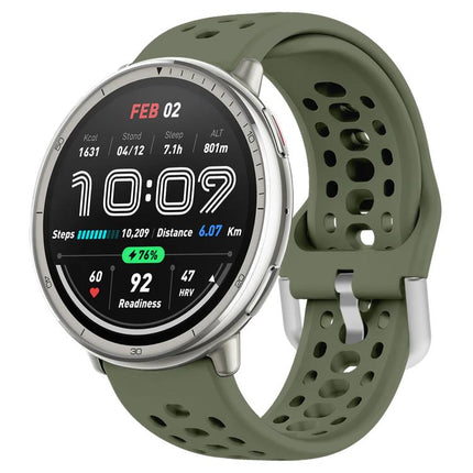xDfind Silver Buckle Silicone Sport Watch Band, 20mm