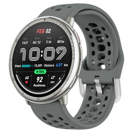 xDfind Silver Buckle Silicone Sport Watch Band, 20mm