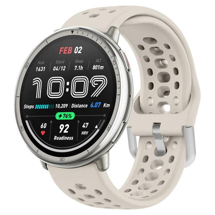 xDfind Silver Buckle Silicone Sport Watch Band, 20mm