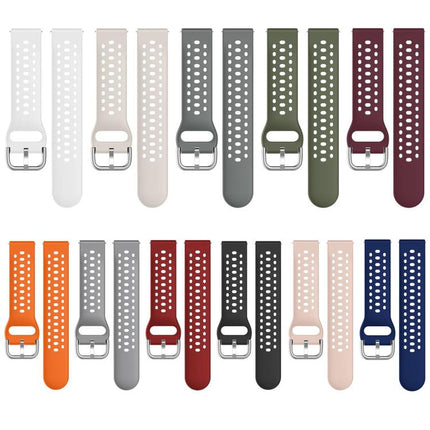 xDfind Silver Buckle Silicone Sport Watch Band, 20mm