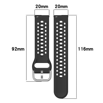 xDfind Silver Buckle Silicone Sport Watch Band, 20mm