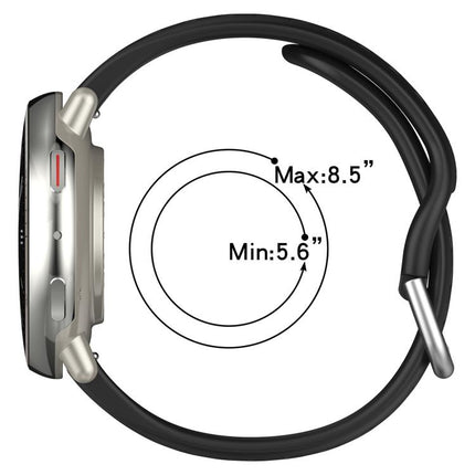 xDfind Silver Buckle Silicone Sport Watch Band, 20mm