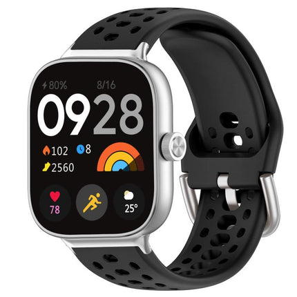 xDfind Silver Buckle Silicone Sport Watch Band, For Xiaomi Band 10 Pro / 9 Pro / Redmi Watch 6, For Redmi Watch 3 Active / Watch 3 Lite