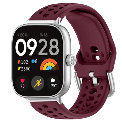 xDfind Silver Buckle Silicone Sport Watch Band, For Xiaomi Band 10 Pro / 9 Pro / Redmi Watch 6, For Redmi Watch 3 Active / Watch 3 Lite