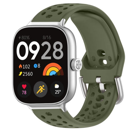 xDfind Silver Buckle Silicone Sport Watch Band, For Xiaomi Band 10 Pro / 9 Pro / Redmi Watch 6, For Redmi Watch 3 Active / Watch 3 Lite