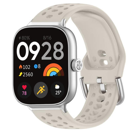 xDfind Silver Buckle Silicone Sport Watch Band, For Xiaomi Band 10 Pro / 9 Pro / Redmi Watch 6, For Redmi Watch 3 Active / Watch 3 Lite