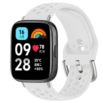 xDfind Silver Buckle Silicone Sport Watch Band, For Xiaomi Band 10 Pro / 9 Pro / Redmi Watch 6, For Redmi Watch 3 Active / Watch 3 Lite
