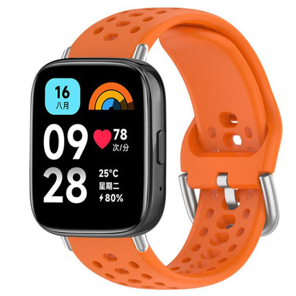 xDfind Silver Buckle Silicone Sport Watch Band, For Xiaomi Band 10 Pro / 9 Pro / Redmi Watch 6, For Redmi Watch 3 Active / Watch 3 Lite