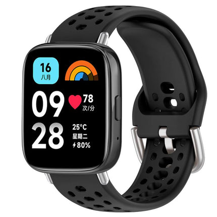 xDfind Silver Buckle Silicone Sport Watch Band, For Xiaomi Band 10 Pro / 9 Pro / Redmi Watch 6, For Redmi Watch 3 Active / Watch 3 Lite
