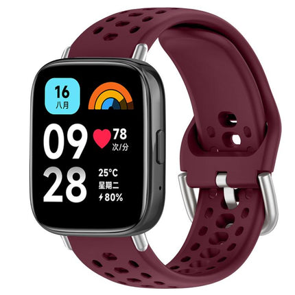 xDfind Silver Buckle Silicone Sport Watch Band, For Xiaomi Band 10 Pro / 9 Pro / Redmi Watch 6, For Redmi Watch 3 Active / Watch 3 Lite