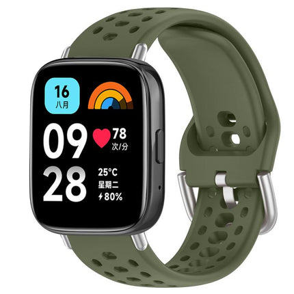 xDfind Silver Buckle Silicone Sport Watch Band, For Xiaomi Band 10 Pro / 9 Pro / Redmi Watch 6, For Redmi Watch 3 Active / Watch 3 Lite