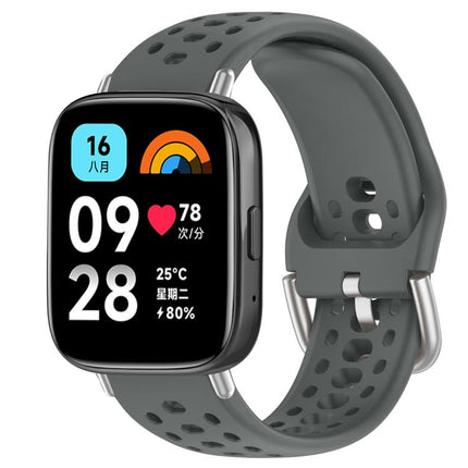 xDfind Silver Buckle Silicone Sport Watch Band, For Xiaomi Band 10 Pro / 9 Pro / Redmi Watch 6, For Redmi Watch 3 Active / Watch 3 Lite