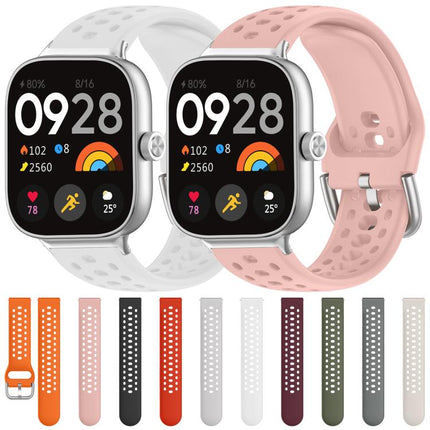 xDfind Silver Buckle Silicone Sport Watch Band, For Xiaomi Band 10 Pro / 9 Pro / Redmi Watch 6, For Redmi Watch 3 Active / Watch 3 Lite