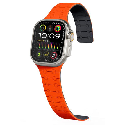 xDfind Contrasting Colors Magnetic Silicone Watch Band, For Apple Watch 42 / 44 / 45 / 46 / 49mm, For Apple Watch 38 / 40 / 41 / S10 42mm