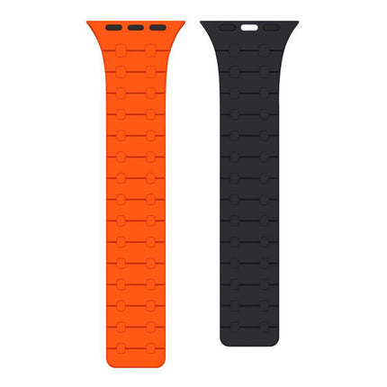 xDfind Contrasting Colors Magnetic Silicone Watch Band, For Apple Watch 42 / 44 / 45 / 46 / 49mm, For Apple Watch 38 / 40 / 41 / S10 42mm