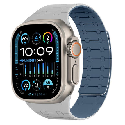 xDfind Contrasting Colors Magnetic Silicone Watch Band, For Apple Watch 42 / 44 / 45 / 46 / 49mm, For Apple Watch 38 / 40 / 41 / S10 42mm