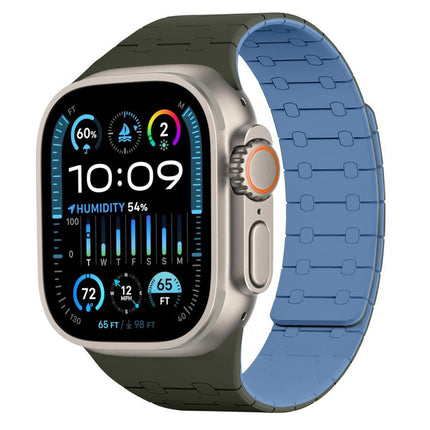 xDfind Contrasting Colors Magnetic Silicone Watch Band, For Apple Watch 42 / 44 / 45 / 46 / 49mm, For Apple Watch 38 / 40 / 41 / S10 42mm