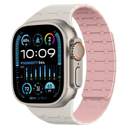 xDfind Contrasting Colors Magnetic Silicone Watch Band, For Apple Watch 42 / 44 / 45 / 46 / 49mm, For Apple Watch 38 / 40 / 41 / S10 42mm