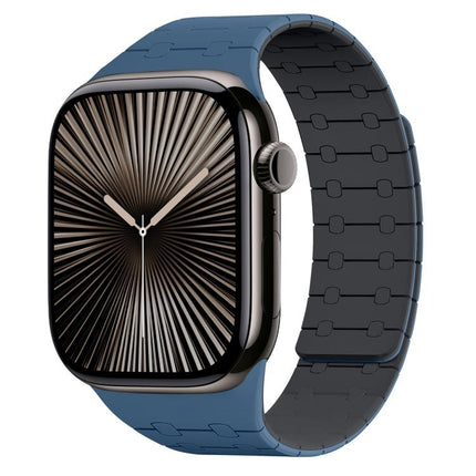 xDfind Contrasting Colors Magnetic Silicone Watch Band, For Apple Watch 42 / 44 / 45 / 46 / 49mm, For Apple Watch 38 / 40 / 41 / S10 42mm