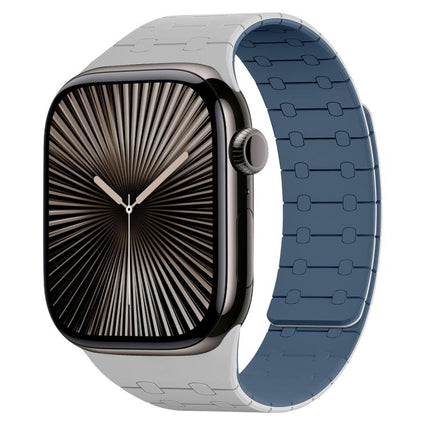 xDfind Contrasting Colors Magnetic Silicone Watch Band, For Apple Watch 42 / 44 / 45 / 46 / 49mm, For Apple Watch 38 / 40 / 41 / S10 42mm