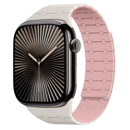 xDfind Contrasting Colors Magnetic Silicone Watch Band, For Apple Watch 42 / 44 / 45 / 46 / 49mm, For Apple Watch 38 / 40 / 41 / S10 42mm