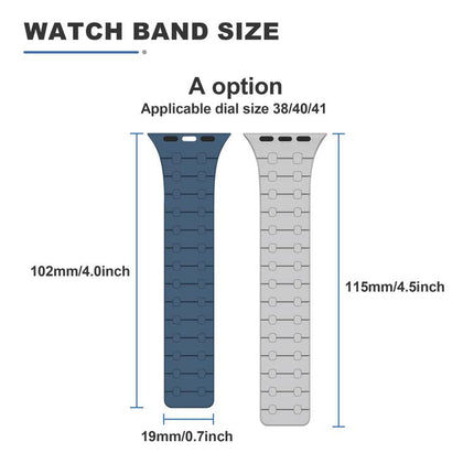 xDfind Contrasting Colors Magnetic Silicone Watch Band, For Apple Watch 42 / 44 / 45 / 46 / 49mm, For Apple Watch 38 / 40 / 41 / S10 42mm