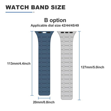 xDfind Contrasting Colors Magnetic Silicone Watch Band, For Apple Watch 42 / 44 / 45 / 46 / 49mm, For Apple Watch 38 / 40 / 41 / S10 42mm