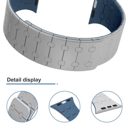 xDfind Contrasting Colors Magnetic Silicone Watch Band, For Apple Watch 42 / 44 / 45 / 46 / 49mm, For Apple Watch 38 / 40 / 41 / S10 42mm