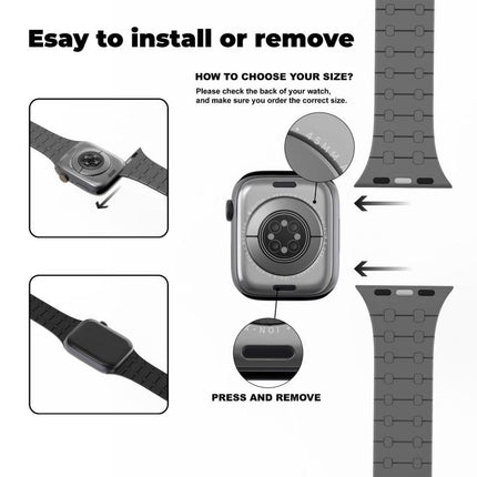 xDfind Contrasting Colors Magnetic Silicone Watch Band, For Apple Watch 42 / 44 / 45 / 46 / 49mm, For Apple Watch 38 / 40 / 41 / S10 42mm