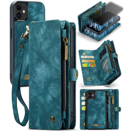 CaseMe-008 Abnehmbare multifunktionale horizontale Flip-Ledertasche mit Kartensteckplatz und -halter sowie Reißverschluss-Geldbörse und Bilderrahmen, für iPhone 12 Pro Max, für iPhone 12 Mini, für iPhone 12/12 Pro