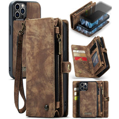 CaseMe-008 Detachable Multifunctional Horizontal Flip Leather Case with Card Slot & Holder & Zipper Wallet & Photo Frame, For iPhone 12 Pro Max, For iPhone 12 mini, For iPhone 12 / 12 Pro