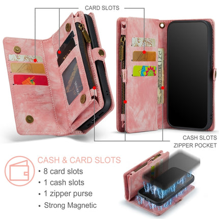 CaseMe-008 Abnehmbare multifunktionale horizontale Flip-Ledertasche mit Kartensteckplatz und -halter sowie Reißverschluss-Geldbörse und Bilderrahmen, für iPhone 12 Pro Max, für iPhone 12 Mini, für iPhone 12/12 Pro