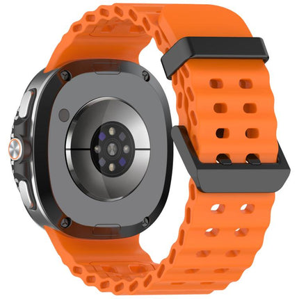xDfind Black Buckle Ocean Solid Color Dual-row Hole Silicone Watch Band, For Galaxy Watch9 / 8 / 8 Classic