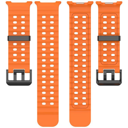 xDfind Black Buckle Ocean Solid Color Dual-row Hole Silicone Watch Band, For Galaxy Watch9 / 8 / 8 Classic