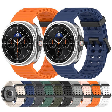 xDfind Black Buckle Ocean Solid Color Dual-row Hole Silicone Watch Band, For Galaxy Watch9 / 8 / 8 Classic