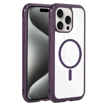 Solid Color Edge Transparency MagSafe Magnetic Phone Case, For iPhone 16 Plus, For iPhone 16, For iPhone 15 Pro Max