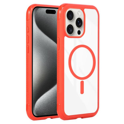 Solid Color Edge Transparency MagSafe Magnetic Phone Case, For iPhone 16 Plus, For iPhone 16, For iPhone 15 Pro Max