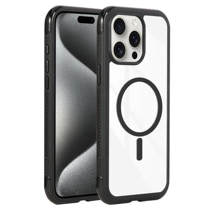 Solid Color Edge Transparency MagSafe Magnetic Phone Case, For iPhone 16 Plus, For iPhone 16, For iPhone 15 Pro Max