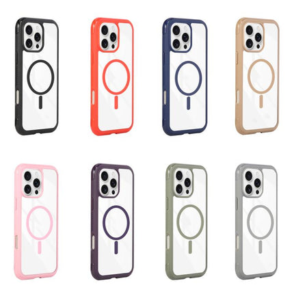 Solid Color Edge Transparency MagSafe Magnetic Phone Case, For iPhone 16 Plus, For iPhone 16, For iPhone 15 Pro Max