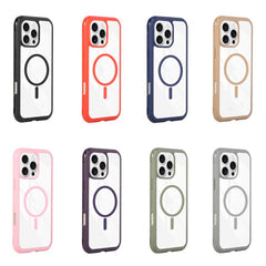 Solid Color Edge Transparency MagSafe Magnetic Phone Case