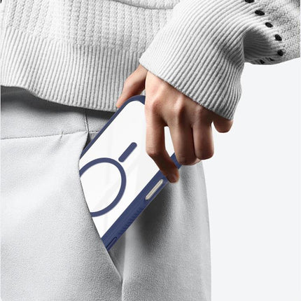 Solid Color Edge Transparency MagSafe Magnetic Phone Case