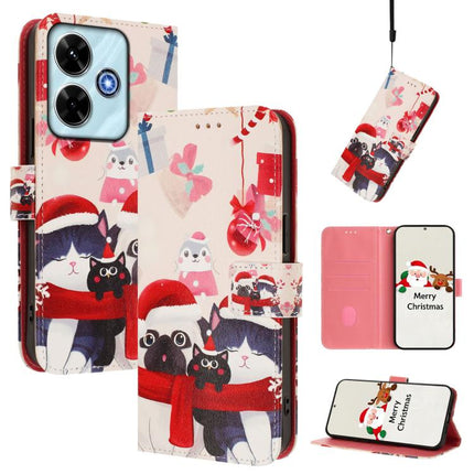 Christmas Series Buckle Leather Phone Case with Hand Strap, For Redmi 15 5G / 4G EU 171mm, For Redmi 15C 5G / 4G Global 171mm / Poco C85 4G, For Redmi 15 5G Global / 15 4G SEA 169.5mm, For Redmi 13x / 13 4G / 5G / Xiaomi Poco M6 4G