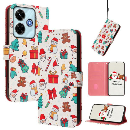 Christmas Series Buckle Leather Phone Case with Hand Strap, For Redmi 15 5G / 4G EU 171mm, For Redmi 15C 5G / 4G Global 171mm / Poco C85 4G, For Redmi 15 5G Global / 15 4G SEA 169.5mm, For Redmi 13x / 13 4G / 5G / Xiaomi Poco M6 4G