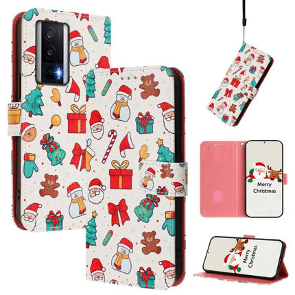 Christmas Series Buckle Leather Phone Case with Hand Strap, For Redmi 12 4G / 5G / Note 12R, For Redmi Note 12T Pro / K50i, For Redmi Note 12 Turbo 5G / Xiaomi Poco F5, For Redmi K60 / K60 Pro