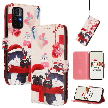 Christmas Series Buckle Leather Phone Case with Hand Strap, For Redmi Note 11 Pro+ 5G EU, For Redmi Note 11S / Xiaomi Poco M4 Pro 5G, For Redmi 10A / 9C