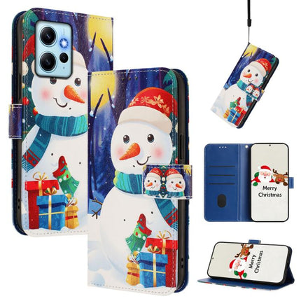 Christmas Series Buckle Leather Phone Case with Hand Strap, For Redmi Note 11 / 11S / 12S 4G Global, For Redmi A1+ 4G / A2+ 4G / Xiaomi Poco C51, For Redmi Note 11 Pro / 11 Pro+ 5G Global, For Redmi Note 12 4G Global