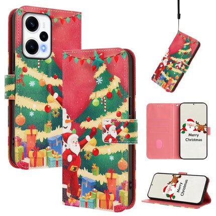 Christmas Series Buckle Leather Phone Case with Hand Strap, For Redmi 12 4G / 5G / Note 12R, For Redmi Note 12T Pro / K50i, For Redmi Note 12 Turbo 5G / Xiaomi Poco F5, For Redmi K60 / K60 Pro