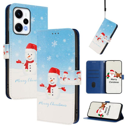 Christmas Series Buckle Leather Phone Case with Hand Strap, For Redmi 12 4G / 5G / Note 12R, For Redmi Note 12T Pro / K50i, For Redmi Note 12 Turbo 5G / Xiaomi Poco F5, For Redmi K60 / K60 Pro