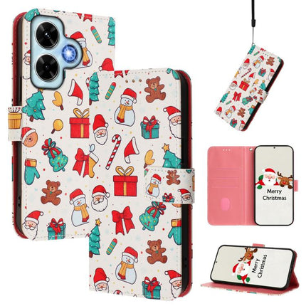 Christmas Series Buckle Leather Phone Case with Hand Strap, For Redmi Note 13 4G Global, For Redmi Note 13 Pro 5G Global, For Redmi Note 13 5G Global, For Redmi Note 13 Pro+ 5G Global